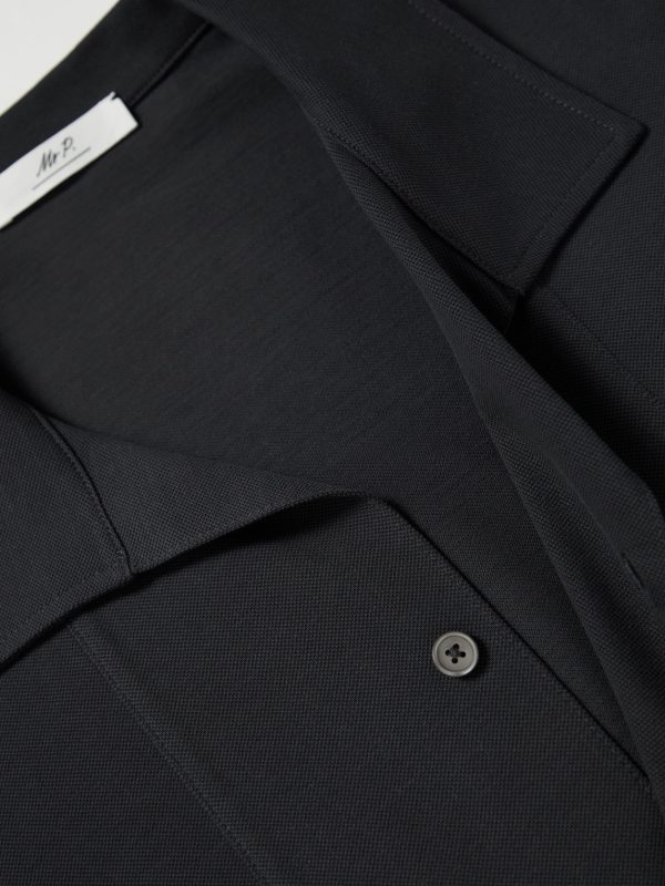 Jersey-Panelled Organic Cotton-Piqué Shirt - CU