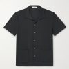 Jersey-Panelled Organic Cotton-Piqué Shirt