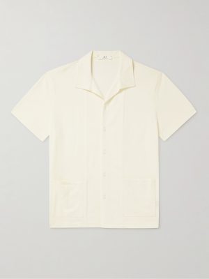 Jersey-Panelled Organic Cotton-Piqué Shirt Jersey-Panelled Organic Cotton-Piqué Shirt