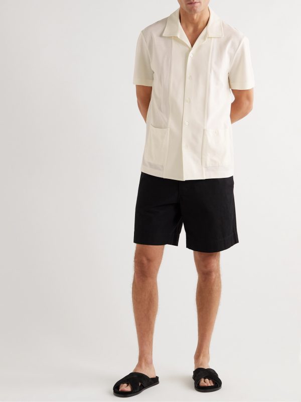 Jersey-Panelled Organic Cotton-Piqué Shirt - OU