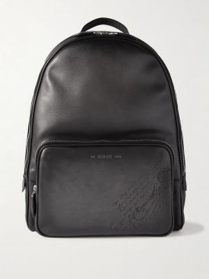 Time Off Scritto Logo-Debossed Venezia Leather Backpack Time Off Scritto Logo-Debossed Venezia Leather Backpack