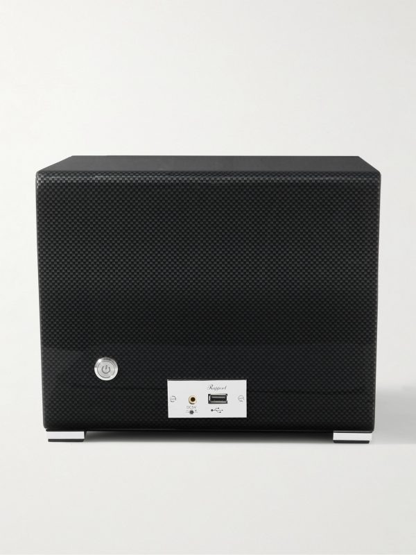 Formula Duo Carbon Fibre Lacquered Cedar and Glass Watch Winder - E1 Formula Duo Carbon Fibre Lacquered Cedar and Glass Watch Winder - E1