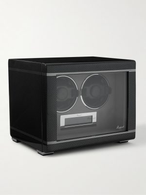 Formula Duo Carbon Fibre Lacquered Cedar and Glass Watch Winder