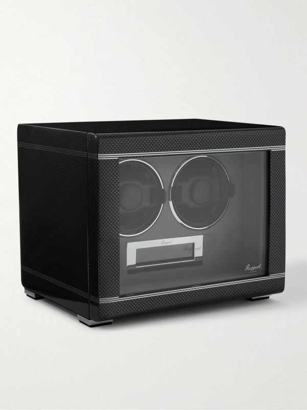 Formula Duo Carbon Fibre Lacquered Cedar and Glass Watch Winder Formula Duo Carbon Fibre Lacquered Cedar and Glass Watch Winder