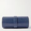 Croc-Effect Leather Watch Roll - BK Croc-Effect Leather Watch Roll - BK