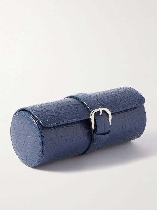 Croc-Effect Leather Watch Roll Croc-Effect Leather Watch Roll