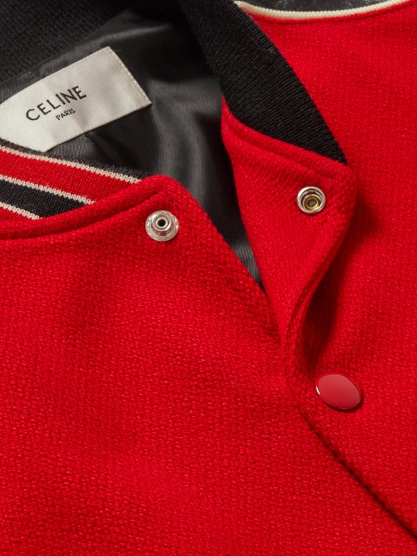 Teddy Appliquéd Mohair and Leather Bomber Jacket - CU