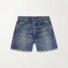 Wesley Straight-Leg Distressed Denim Shorts Wesley Straight-Leg Distressed Denim Shorts