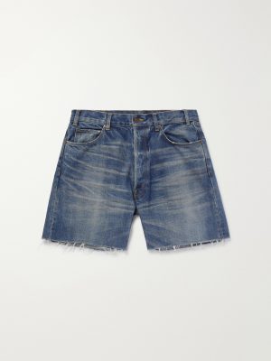 Wesley Straight-Leg Distressed Denim Shorts Wesley Straight-Leg Distressed Denim Shorts