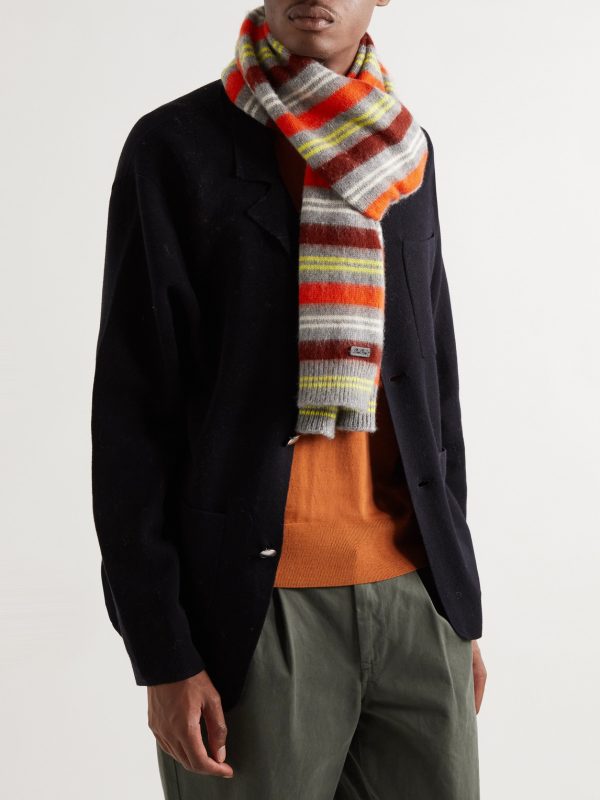 Striped Cashmere-Blend Scarf - OU Striped Cashmere-Blend Scarf - OU