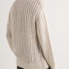 Ribbed Open-Knit Cotton Sweater - BK