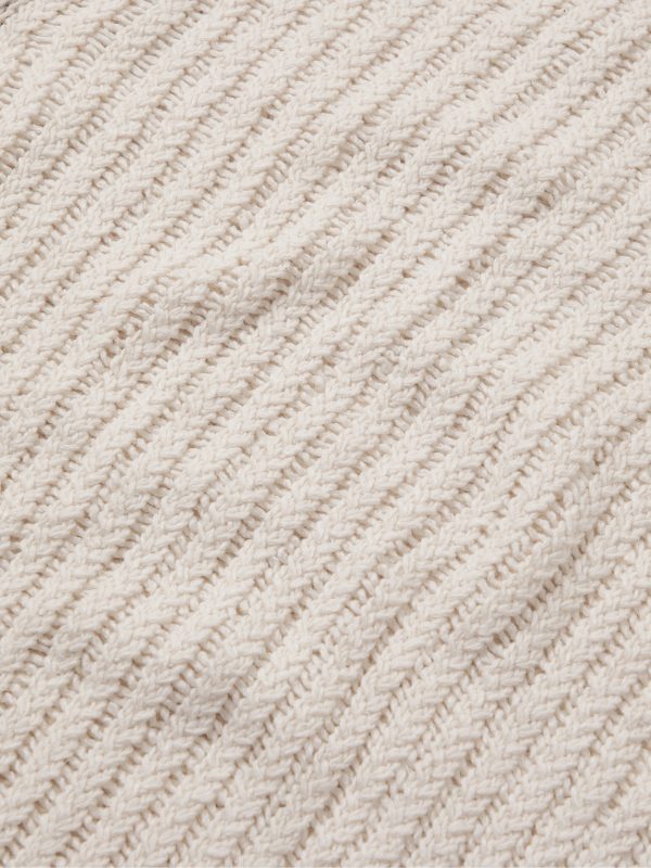 Ribbed Open-Knit Cotton Sweater - E1