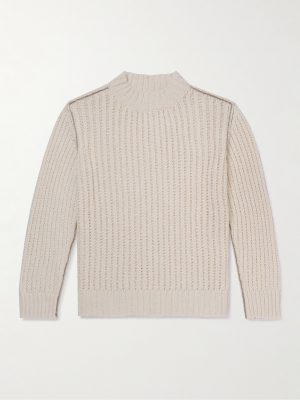 Ribbed Open-Knit Cotton Sweater Ribbed Open-Knit Cotton Sweater