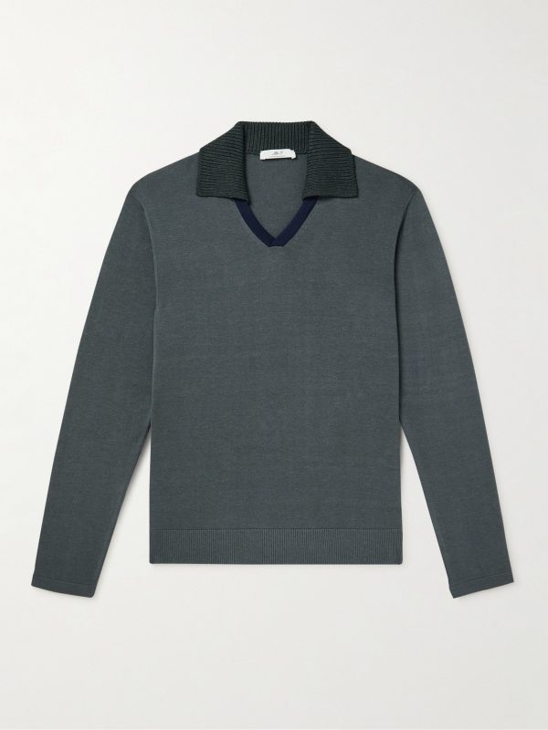 Colour-Block Organic Cotton and TENCEL™ Lyocell-Blend Polo Shirt Colour-Block Organic Cotton and TENCEL™ Lyocell-Blend Polo Shirt
