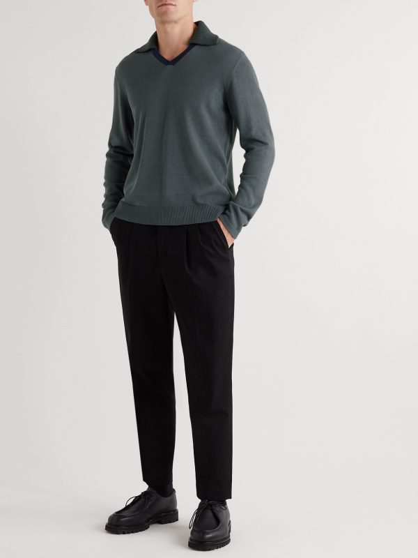 Colour-Block Organic Cotton and TENCEL™ Lyocell-Blend Polo Shirt - OU Colour-Block Organic Cotton and TENCEL™ Lyocell-Blend Polo Shirt - OU