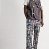 + Throwing Fits Tapered Cropped Checked Cotton Trousers - OU + Throwing Fits Tapered Cropped Checked Cotton Trousers - OU