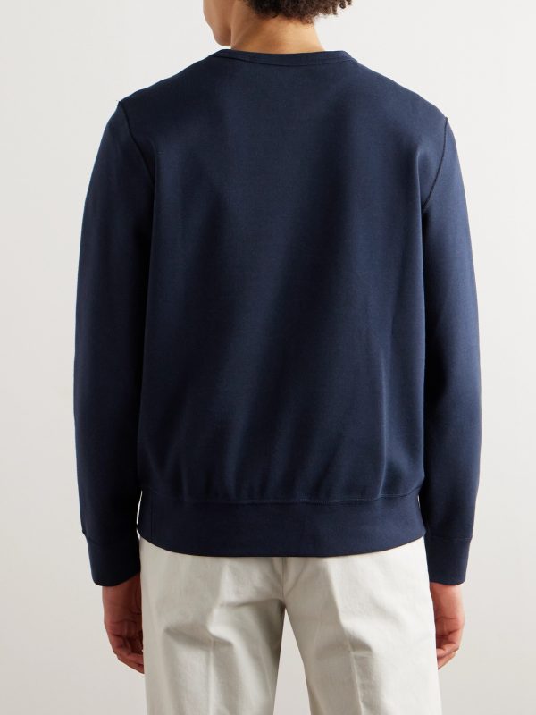 Logo-Embroidered Jersey Sweatshirt - BK Logo-Embroidered Jersey Sweatshirt - BK