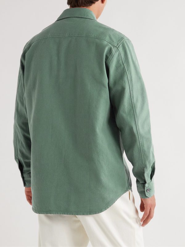 Garment-Dyed Ribbed Cotton Shirt - BK