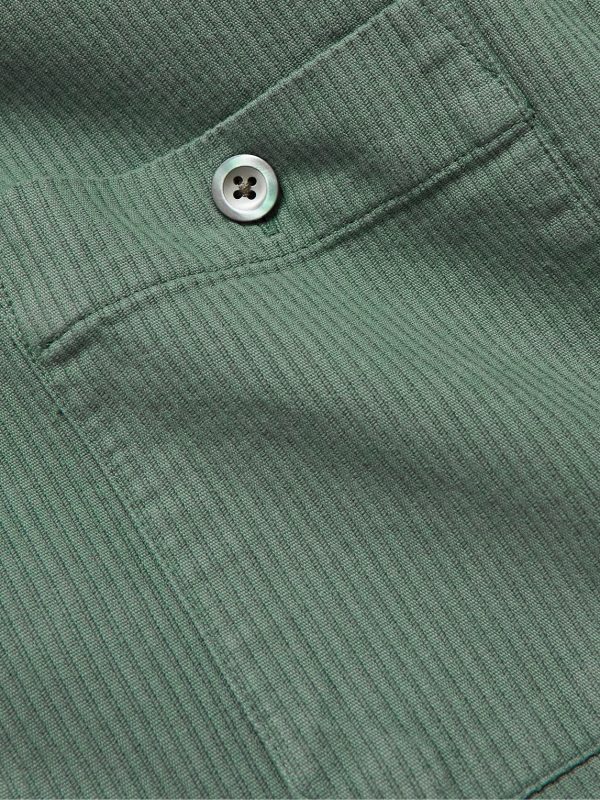 Garment-Dyed Ribbed Cotton Shirt - E1