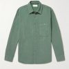 Garment-Dyed Ribbed Cotton Shirt