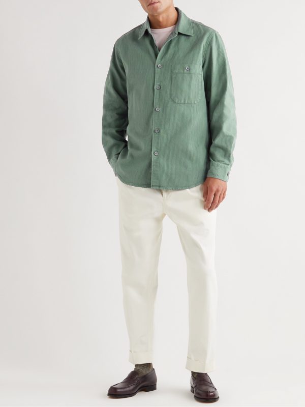 Garment-Dyed Ribbed Cotton Shirt - OU