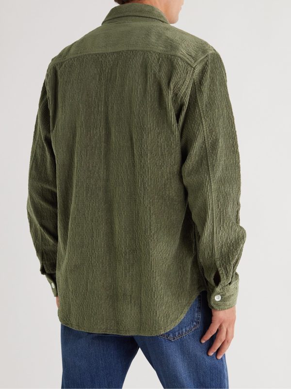 Garment-Dyed Cotton-Blend Corduroy Shirt - BK Garment-Dyed Cotton-Blend Corduroy Shirt - BK