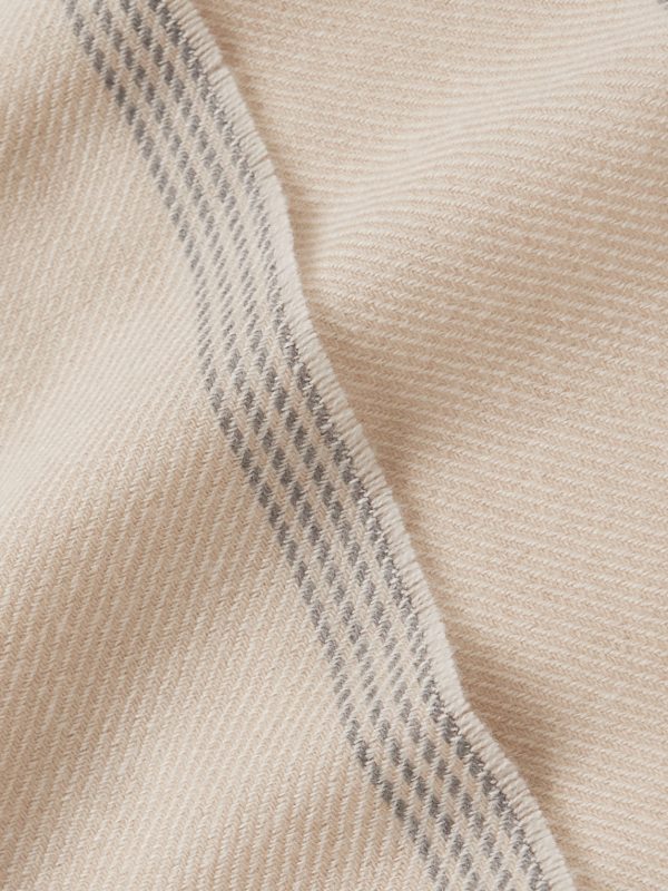 Fringed Striped Wool and Cashmere-Blend Scarf - CU Fringed Striped Wool and Cashmere-Blend Scarf - CU