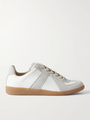 Replica Leather and Suede Sneakers