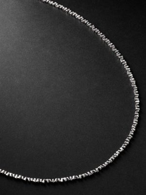 18-Karat White Gold Tennis Necklace