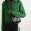 Intrecciato Leather Messenger Bag - OU Intrecciato Leather Messenger Bag - OU