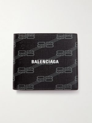 Logo-Print Cross-Grain Leather Billfold Wallet