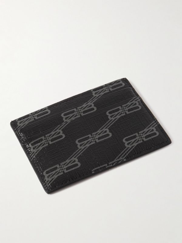 Logo-Print Coated-Canvas Cardholder - BK Logo-Print Coated-Canvas Cardholder - BK