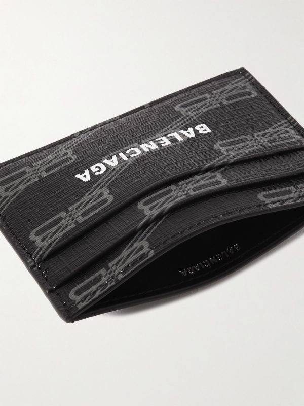 Logo-Print Coated-Canvas Cardholder - E1 Logo-Print Coated-Canvas Cardholder - E1