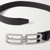 4cm Logo-Embellished Leather Belt - E1 4cm Logo-Embellished Leather Belt - E1