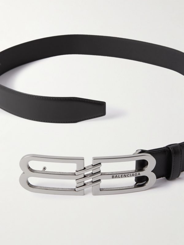 4cm Logo-Embellished Leather Belt - E1 4cm Logo-Embellished Leather Belt - E1