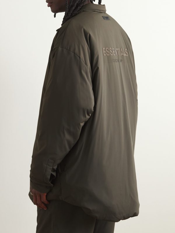 Logo-Appliquéd Padded Shell Shirt Jacket - BK