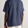 Angelo Camp-Collar Linen Shirt - BK