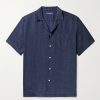 Angelo Camp-Collar Linen Shirt