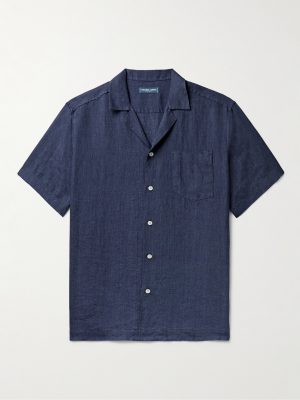 Angelo Camp-Collar Linen Shirt Angelo Camp-Collar Linen Shirt