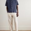 Angelo Camp-Collar Linen Shirt - OU