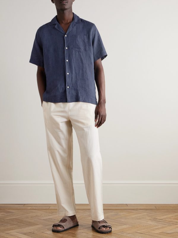Angelo Camp-Collar Linen Shirt - OU
