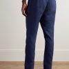 Oscar Straight-Leg Linen and Cotton-Blend Drawstring Trousers - BK Oscar Straight-Leg Linen and Cotton-Blend Drawstring Trousers - BK