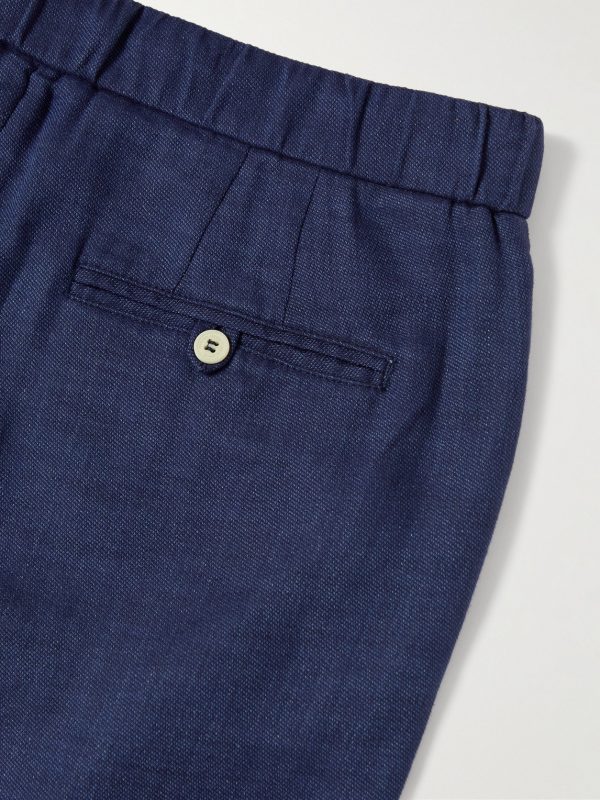 Oscar Straight-Leg Linen and Cotton-Blend Drawstring Trousers - E1 Oscar Straight-Leg Linen and Cotton-Blend Drawstring Trousers - E1