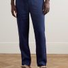 Oscar Straight-Leg Linen and Cotton-Blend Drawstring Trousers - FR Oscar Straight-Leg Linen and Cotton-Blend Drawstring Trousers - FR