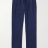 Oscar Straight-Leg Linen and Cotton-Blend Drawstring Trousers Oscar Straight-Leg Linen and Cotton-Blend Drawstring Trousers