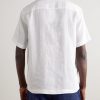 Angelo Camp-Collar Linen Shirt - BK