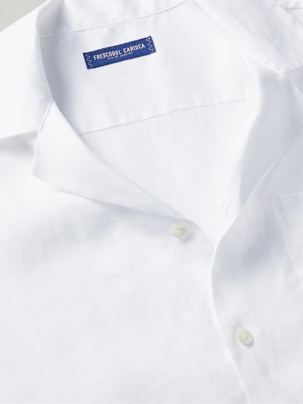 Angelo Camp-Collar Linen Shirt - CU