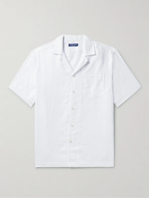 Angelo Camp-Collar Linen Shirt Angelo Camp-Collar Linen Shirt