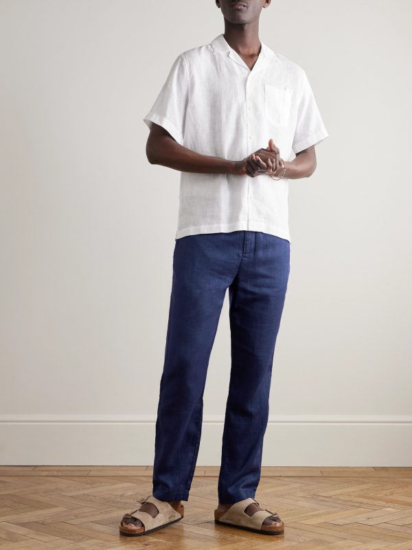 Angelo Camp-Collar Linen Shirt - OU