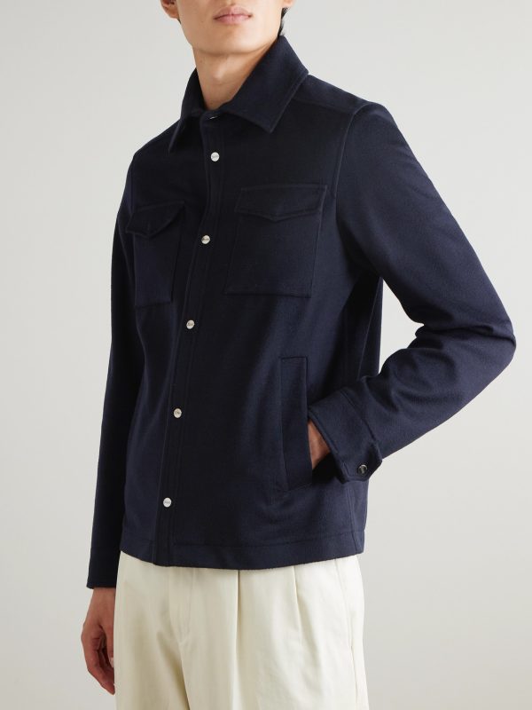 Wool and Cashmere-Blend Shirt Jacket - FR Wool and Cashmere-Blend Shirt Jacket - FR
